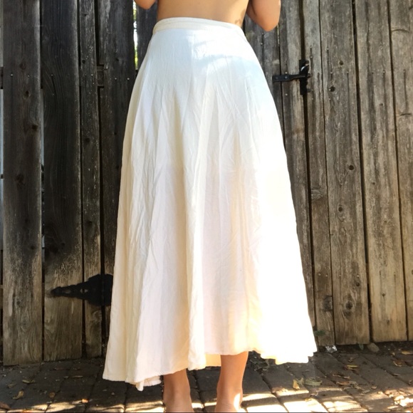 cream wrap around maxi skirt - Picture 3 of 3